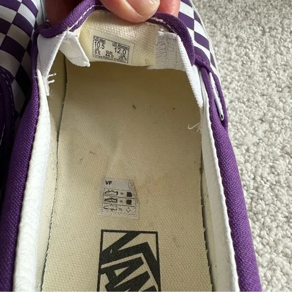 Vans Classic Slip On Theory Checkerboard Purple Sneakers - Picture 9 of 10